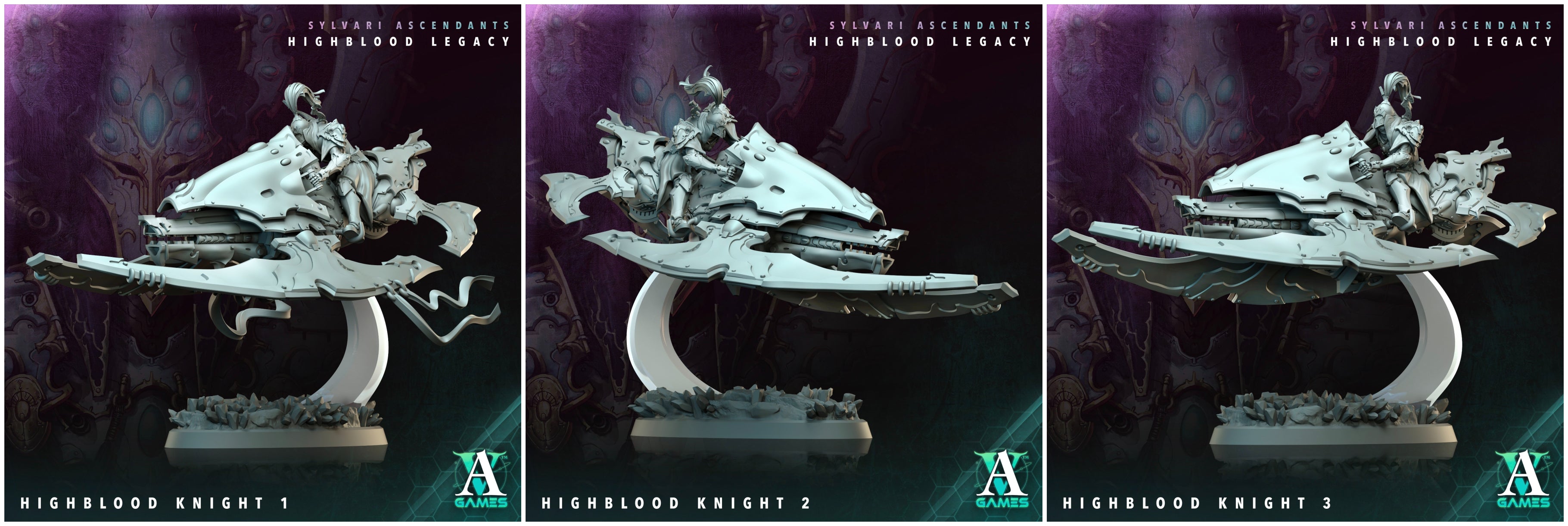 3D Printed Archvillain Games Highblood Knight Sylvari Ascendants Highblood Legacy Archvillain Society Vol XXXV 28 32mm D&D (Online Only)