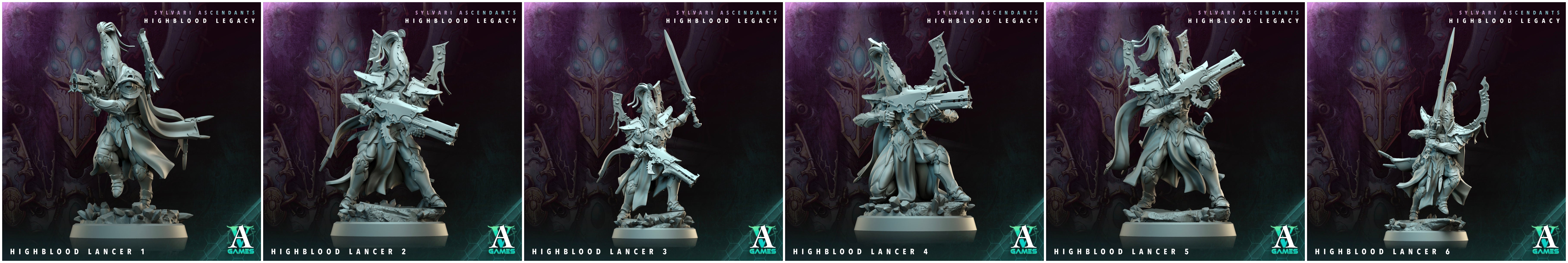 3D Printed Archvillain Games Highblood Lancer Sylvari Ascendants Highblood Legacy Archvillain Society Vol XXXV 28 32mm D&D (Online Only)
