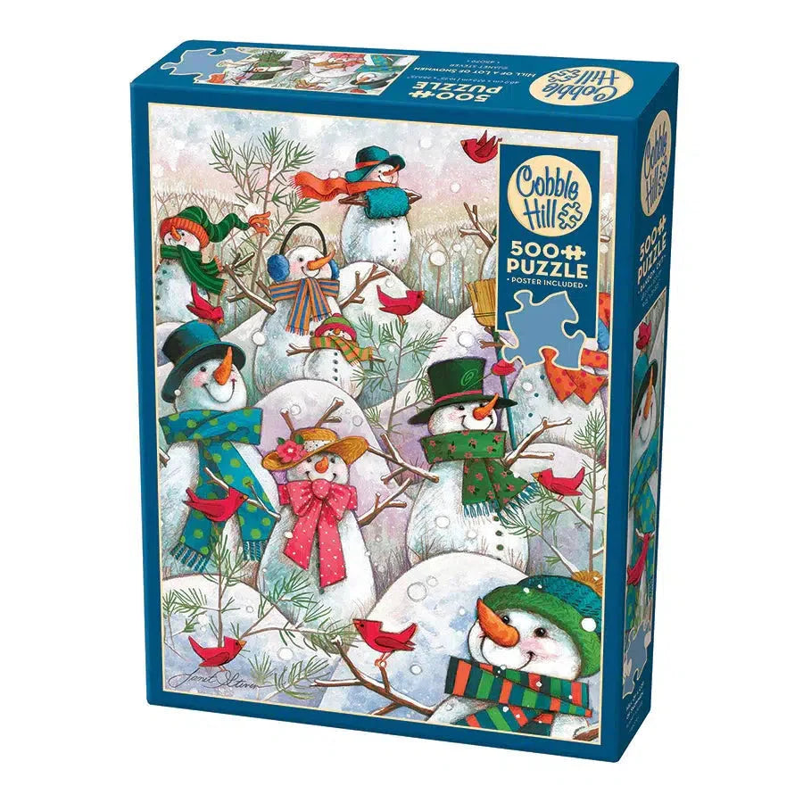 Hill of a Lot of Snowmen 500 Piece Jigsaw Puzzle Cobble Hill (ONLINE ORDER ONLY)