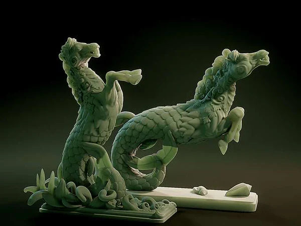 3D Printed Nafarrate Hippocampus Lovecraftian Bestiary 28 32 mm D&D (Online Only)