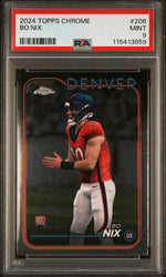 Graded 2024 Topps Chrome Bo Nix #206 Rookie RC Football Card PSA 9 Mint (ONLINE ORDER ONLY)