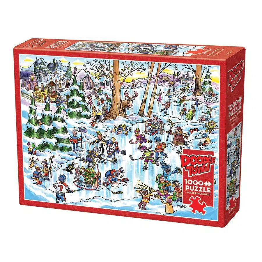 Hockey Town Doodle 1000 Piece Jigsaw Puzzle Cobble Hill (ONLINE ORDER ONLY)