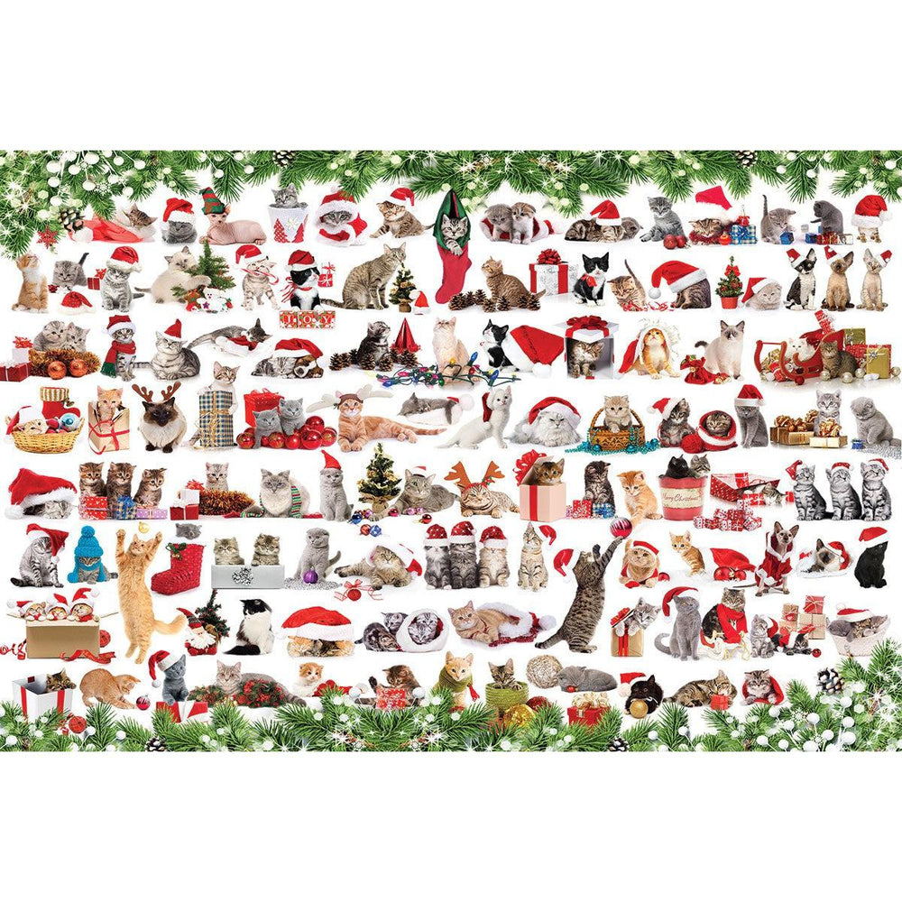 Holiday Cats 1000 Piece Jigsaw Puzzle in Tin Eurographics (ONLINE ORDER ONLY)