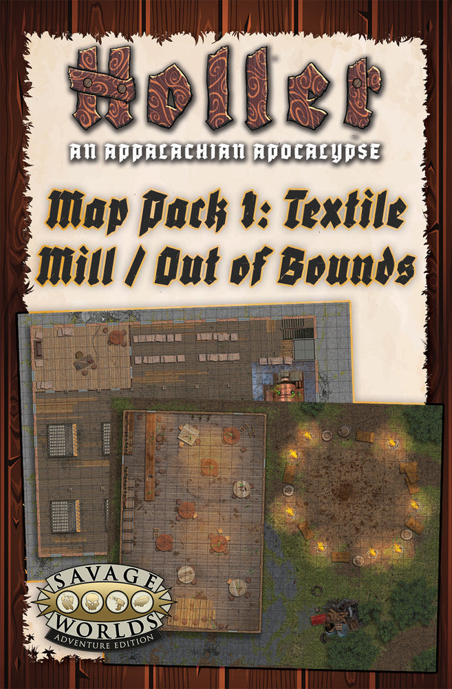 Savage Worlds: Holler - An Appalachian Apocalypse Map Pack 1: Textile Mill – Out of Bounds (ONLINE ORDER ONLY)