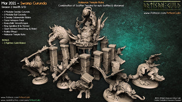 3D Printed Artisan Guild Holmuran Temple Ruins Swamp Gurunda 28mm 32mm (Online Only)
