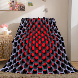 Honeycomb Shape Flannel Fleece Throw Blanket (Online Order Only)