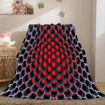 Honeycomb Shape Flannel Fleece Throw Blanket (Online Order Only)
