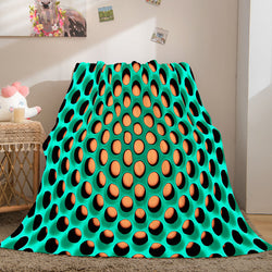 Honeycomb Shape Flannel Fleece Throw Blanket (Online Order Only)