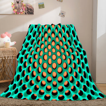 Honeycomb Shape Flannel Fleece Throw Blanket (Online Order Only)
