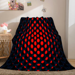 Honeycomb Shape Flannel Fleece Throw Blanket (Online Order Only)