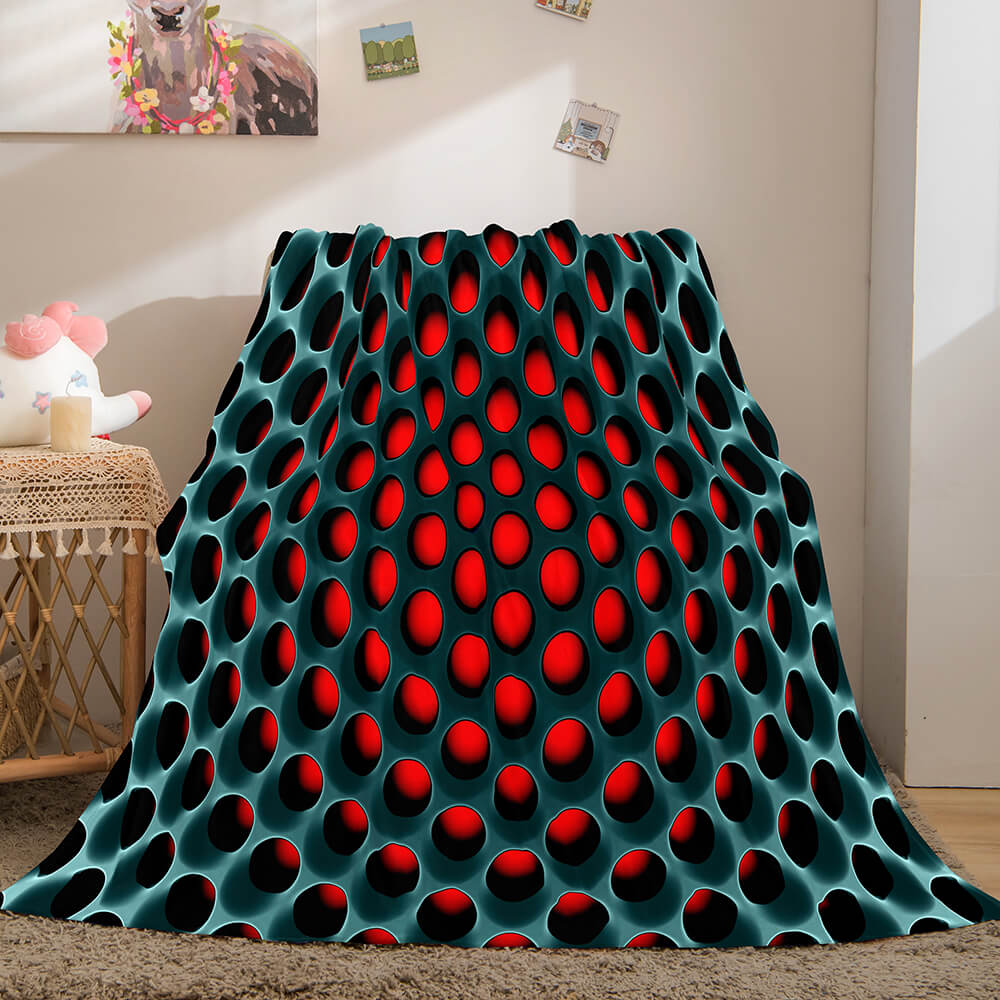 Honeycomb Shape Flannel Fleece Throw Blanket (Online Order Only)