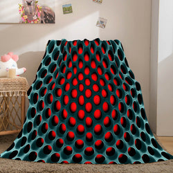 Honeycomb Shape Flannel Fleece Throw Blanket (Online Order Only)