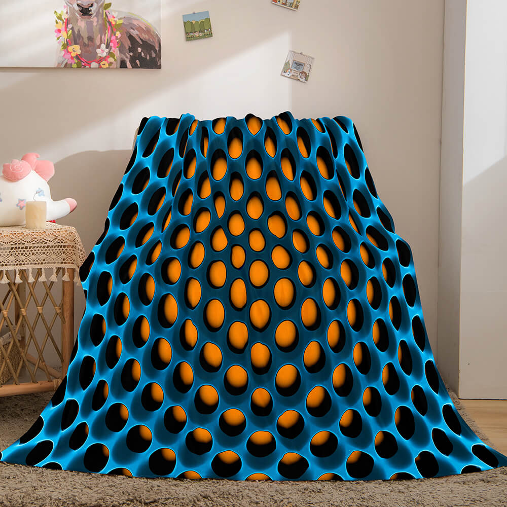 Honeycomb Shape Flannel Fleece Throw Blanket (Online Order Only)