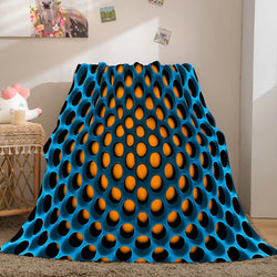 Honeycomb Shape Flannel Fleece Throw Blanket (Online Order Only)