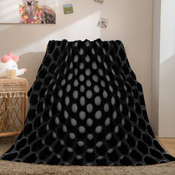Honeycomb Shape Flannel Fleece Throw Blanket (Online Order Only)