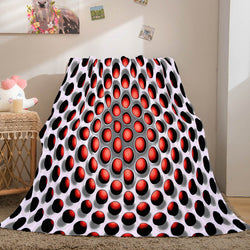 Honeycomb Shape Flannel Fleece Throw Blanket (Online Order Only)