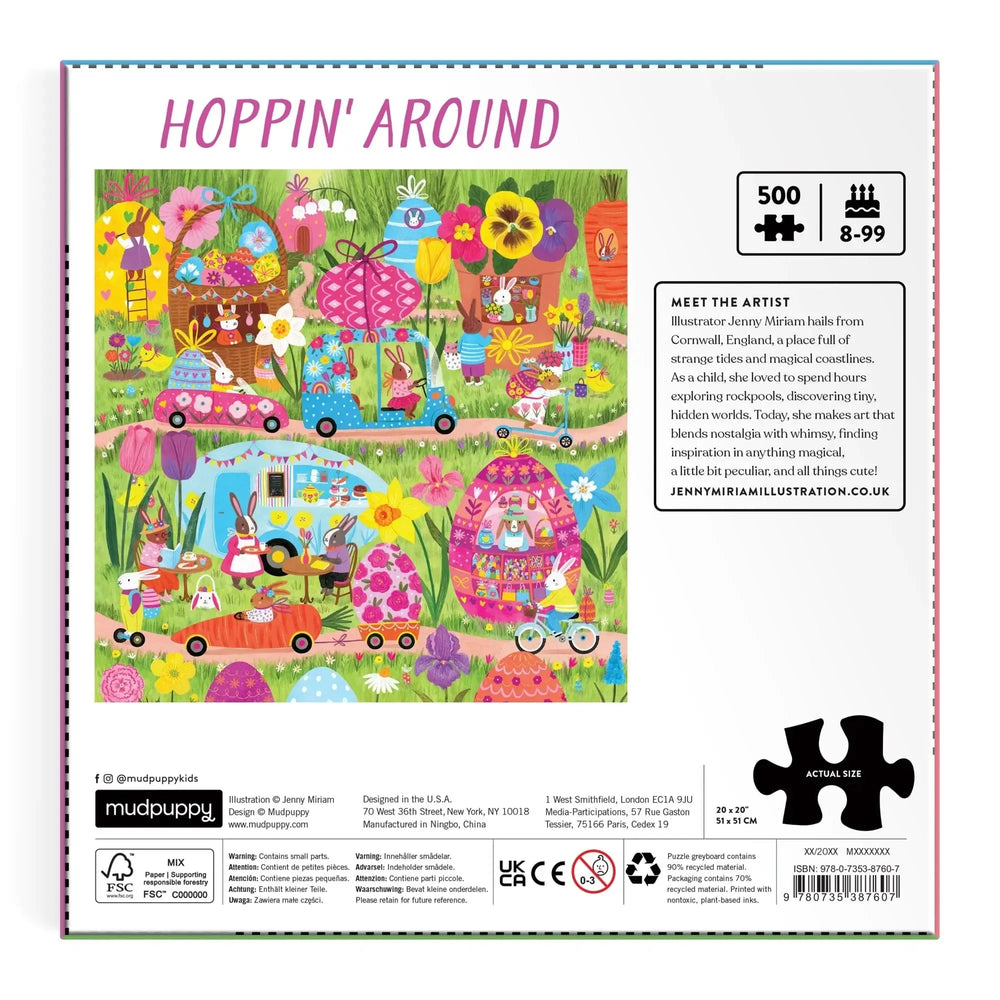 Hoppin' Around 500 Piece Jigsaw Puzzle Mudpuppy