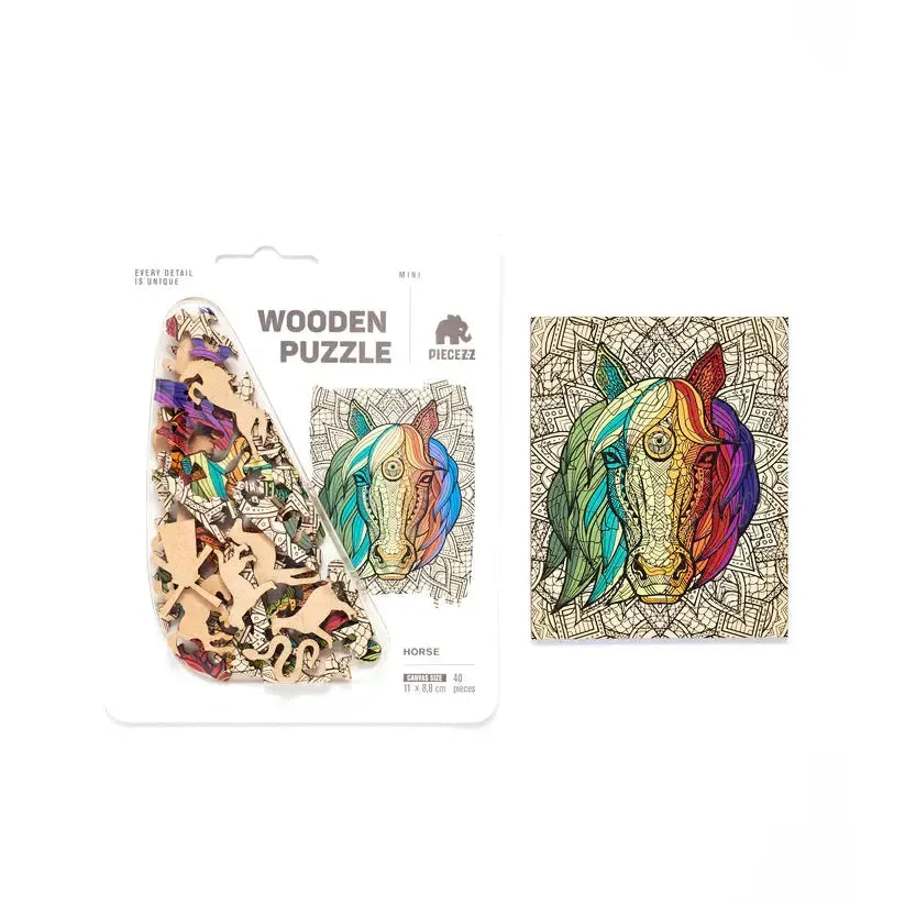 Horse 40 Piece Mini Wooden Jigsaw Puzzle Geek Toys (ONLINE ORDER ONLY)