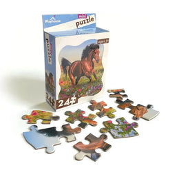 Horse in Meadow 24 Piece Mini Shaped Jigsaw Puzzle Paper House