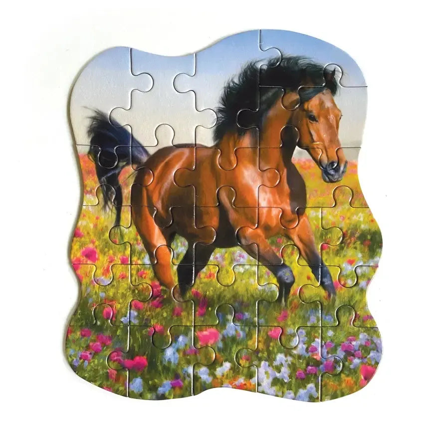 Horse in Meadow 24 Piece Mini Shaped Jigsaw Puzzle Paper House