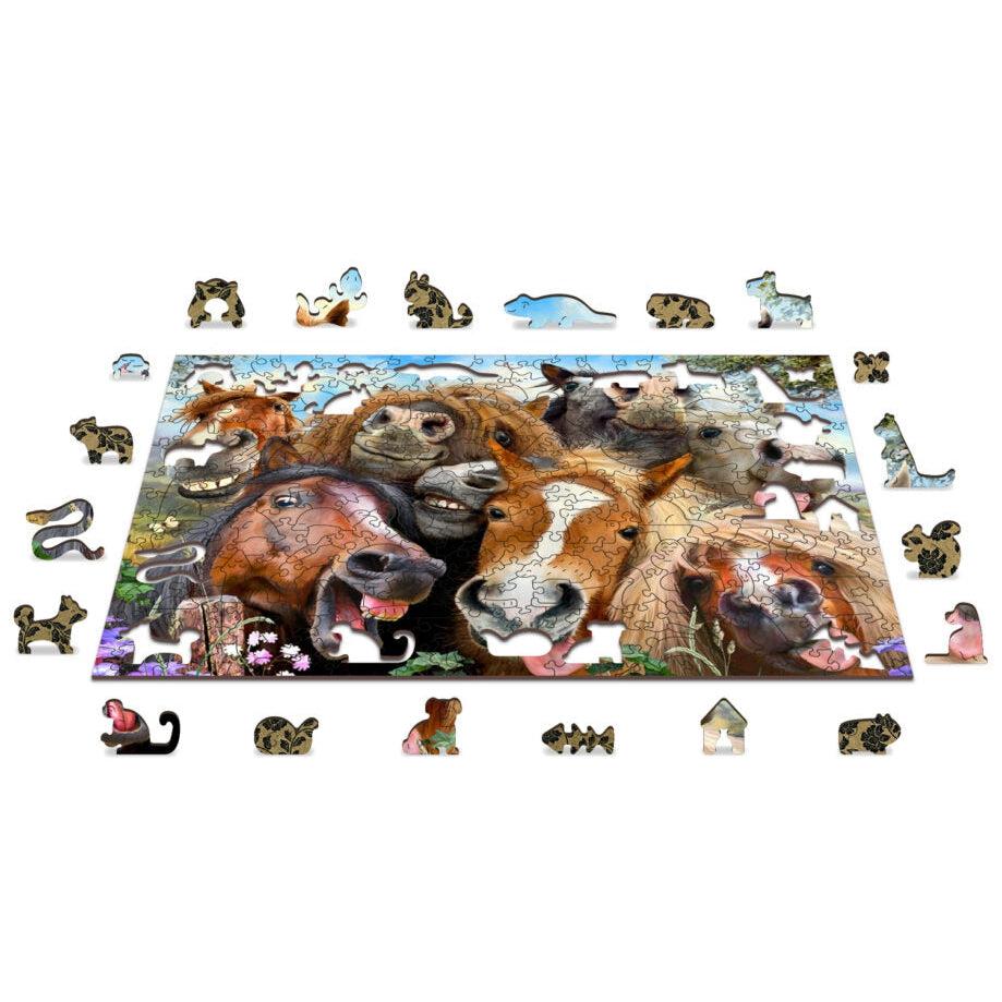 Horsing Around 300 Piece Wood Jigsaw Puzzle Wooden City (ONLINE ORDER ONLY)