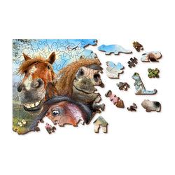 Horsing Around 300 Piece Wood Jigsaw Puzzle Wooden City (ONLINE ORDER ONLY)