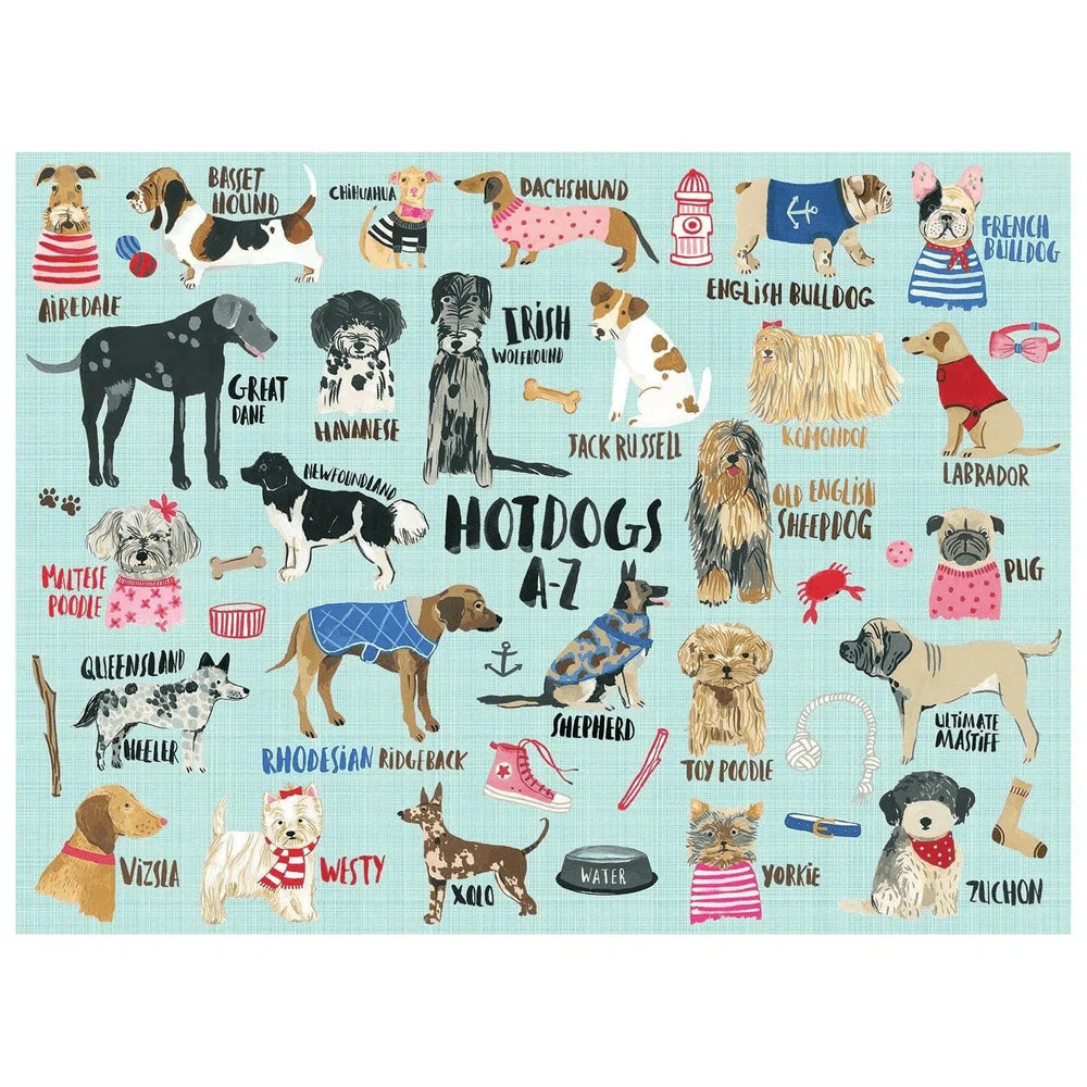 Hot Dogs A-Z 1000 Piece Jigsaw Puzzle Mudpuppy (ONLINE ORDER ONLY)