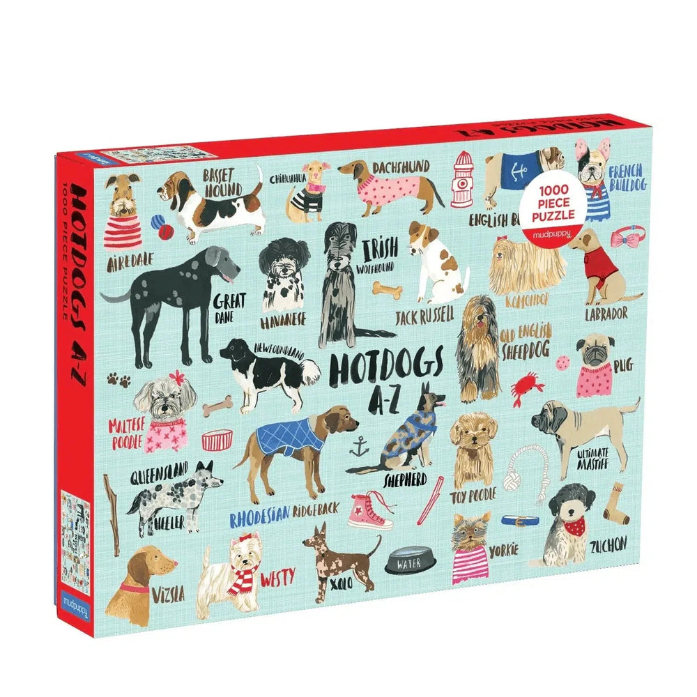 Hot Dogs A-Z 1000 Piece Jigsaw Puzzle Mudpuppy (ONLINE ORDER ONLY)