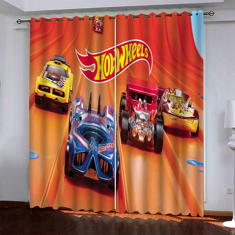 Hot Wheels Pattern Curtains Blackout Window Drapes (Online Order Only)
