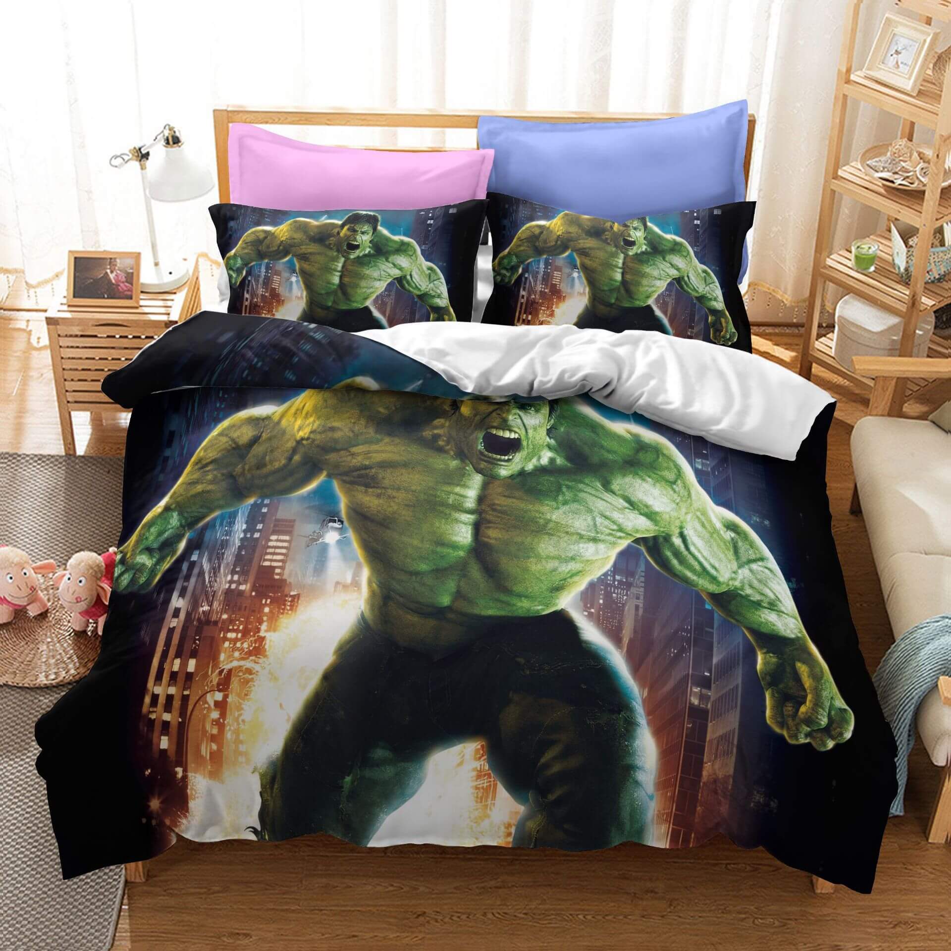 Hulk Bruce Banner Cosplay Bedding Set Quilt Cover Without Filler (Online Order Only)