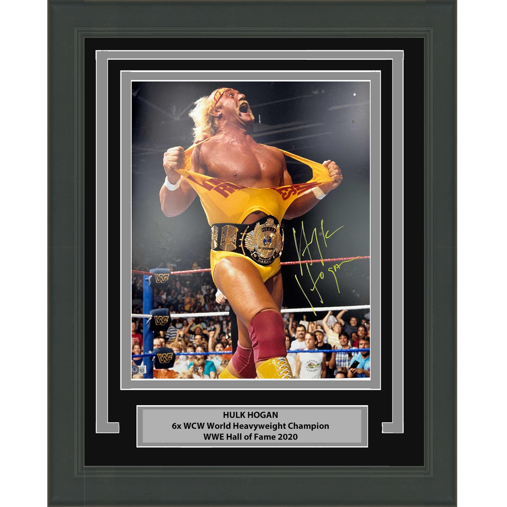 Framed Autographed/Signed Hulk Hogan 16x20 WWE WWF Hulkamania Wrestling Photo Beckett BAS COA #10
