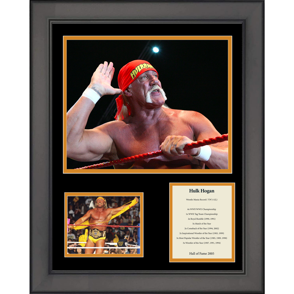 Framed Hulk Hogan Hall of Fame WWE 11"x14" Wrestling Three Photo Collage (ONLINE ORDER ONLY)