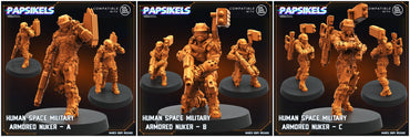 3D Printed Papsikels Human Space Military Armored Nuker Set 28mm 32mm (Online Only)