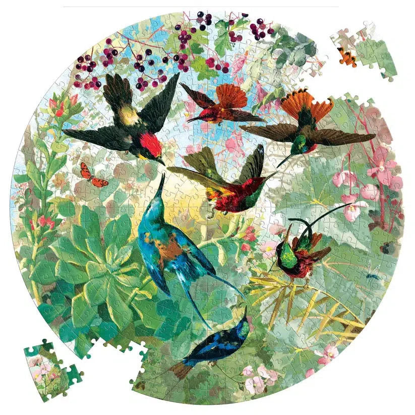 Hummingbirds 500 Piece Round Jigsaw Puzzle eeBoo (ONLINE ORDER ONLY)