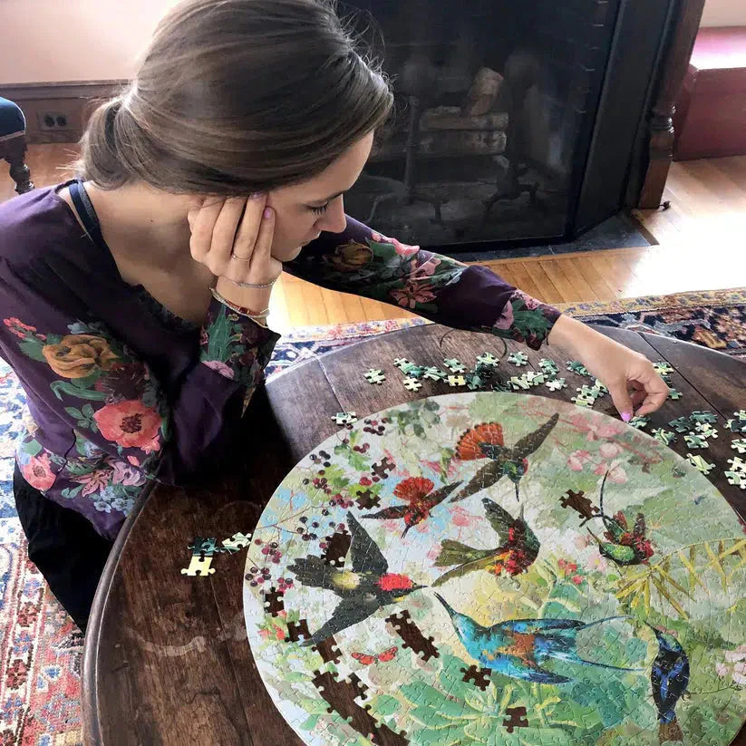 Hummingbirds 500 Piece Round Jigsaw Puzzle eeBoo (ONLINE ORDER ONLY)