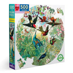 Hummingbirds 500 Piece Round Jigsaw Puzzle eeBoo (ONLINE ORDER ONLY)