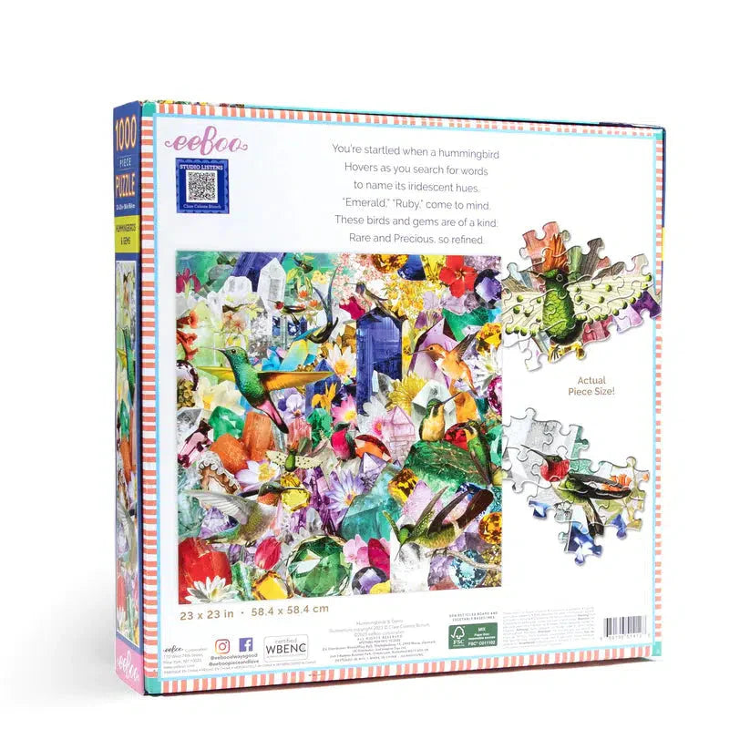 Hummingbirds & Gems 1000 Piece Jigsaw Puzzle eeBoo (ONLINE ORDER ONLY)
