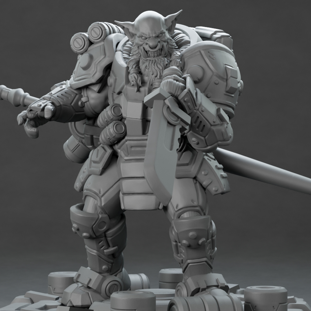 3D Printed Nafarrate Hunter Orc Set Space Orcs 28 32 mm D&D (Online Only)