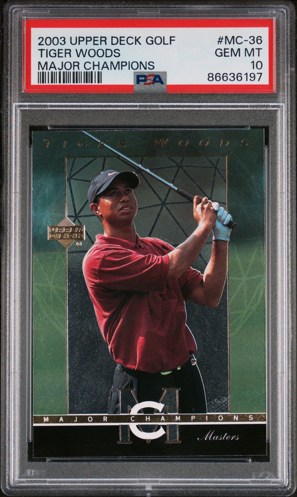 2003 UPPER DECK MAJOR CHAMPIONS TIGER WOODS MAJOR CHAMPIONS #MC-36 - PSA 10 (Online Order Only)