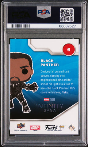 2023 UPPER DECK FUNKO POP MARVEL  BLACK PANTHER PLATINUM #6  PSA 10 (Online Order Only)
