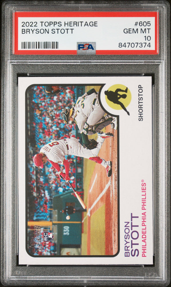 2022 TOPPS HERITAGE BRYSON STOTT  #605 - PSA 10 ROOKIE CARD (Online Order Only)