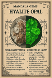 Hyalite Opal, Kryptonite,  Fluorescent Minerals