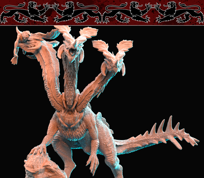 3D Printed Nafarrate Hydra Bestiary Vol. 1 Bestiary Creatures Volume 1 28mm 32mm D&D (Online Only)
