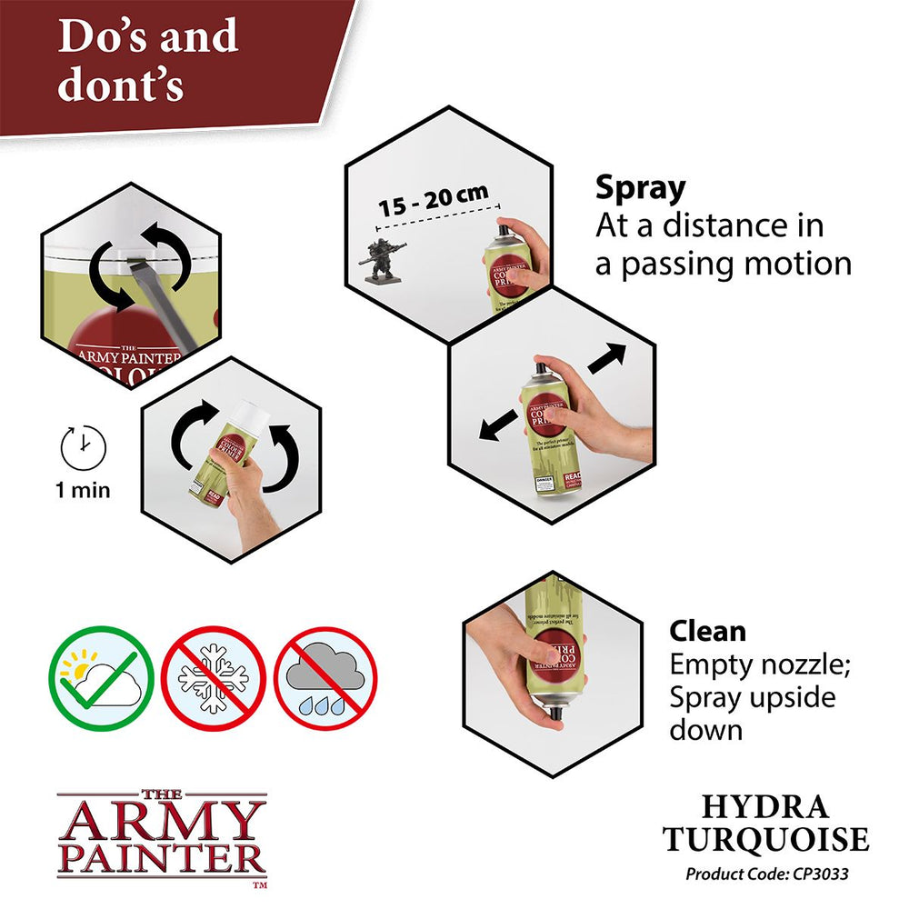 Army Painter Colour Primer: Hydra Turquosie (ONLINE ORDER ONLY)
