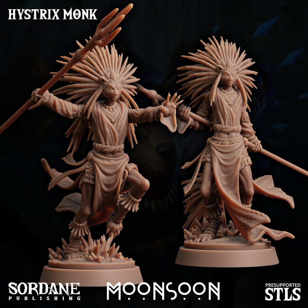 3D Printed Sordane Publishing Hystrix Monk Moonsoon 28 32mm D&D (Online Only)