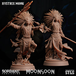 3D Printed Sordane Publishing Hystrix Monk Moonsoon 28 32mm D&D (Online Only)