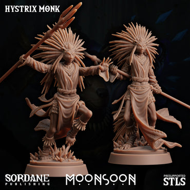 3D Printed Sordane Publishing Hystrix Monk Moonsoon 28 32mm D&D (Online Only)