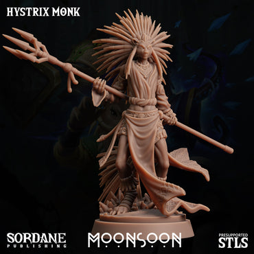 3D Printed Sordane Publishing Hystrix Monk Moonsoon 28 32mm D&D (Online Only)