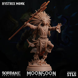 3D Printed Sordane Publishing Hystrix Monk Moonsoon 28 32mm D&D (Online Only)