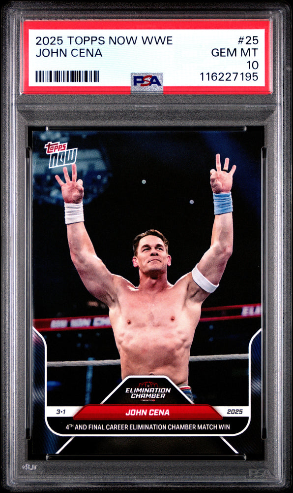 Graded 2025 Topps Now WWE John Cena #25 Wrestling Card PSA 10 Gem Mint (ONLINE ORDER ONLY)